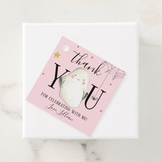 Roze Halloween Dank u Label (In situ)