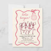 Roze Halloween dansfeest | Girly-skeletten Aankondiging (Voorkant)