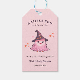 Roze Halloween een beetje Boo Baby shower Cadeaulabel