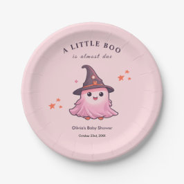Roze Halloween een beetje Boo Baby shower Papieren Bordje