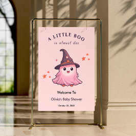 Roze Halloween Een beetje Boo Baby shower Welkom Poster