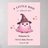 Roze Halloween Een beetje Boo Baby shower Welkom Poster (Voorkant)