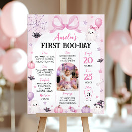 Roze Halloween Eerste Boo-Dag Feest Foto Mijlpaal Poster