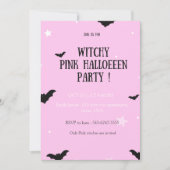 Roze Halloween feest, uitnodiging, Kaart (Voorkant)