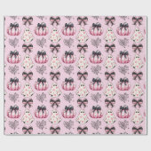 Roze Halloween Geest  Cadeaupapier (Vlak)