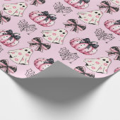 Roze Halloween Geest  Cadeaupapier (Hoek)