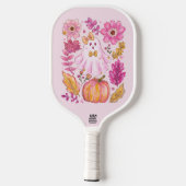 Roze Halloween-geest met eigen naam Pickleball Paddle (Achterkant)