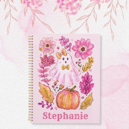 Roze Halloween-geest met eigen naam Planner