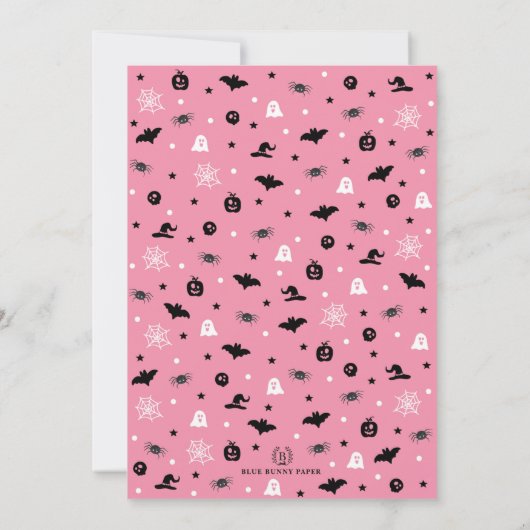 Roze Halloween Ghost 2 Spooky 2e verjaardag Kaart (Achterkant)