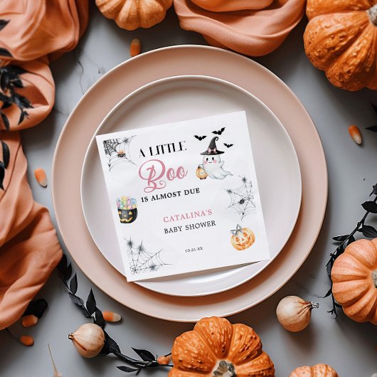 Roze Halloween Ghost Baby shower Servet