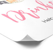 Roze Halloween Ghost Little Boo Baby shower Drinke Poster (Hoek)