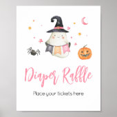 Roze Halloween Ghost Little Boo Baby shower Poster (Voorkant)