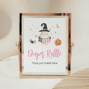 Roze Halloween Ghost Little Boo Baby shower Poster