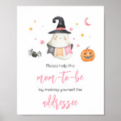 Roze Halloween Ghost Little Boo Envelope Station Poster (Voorkant)