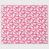 Roze Halloween Ghost Patroon Cadeaupapier (Vlak)