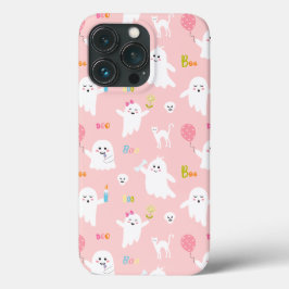 Roze Halloween Ghost Patroon Case-Mate iPhone Case