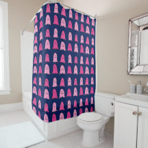 Roze Halloween Ghosts op Donkerblauw