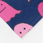 Roze Halloween Ghosts op Donkerblauw Fleece Deken (Hoek)
