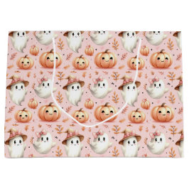 Roze Halloween Gift Bag Groot Cadeauzakje