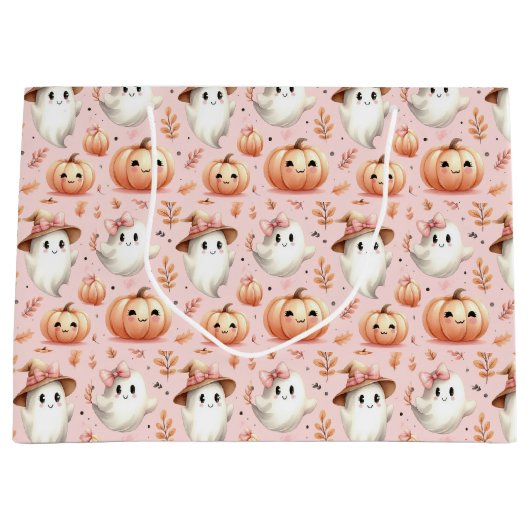 Roze Halloween Gift Bag Groot Cadeauzakje (Voorkant)