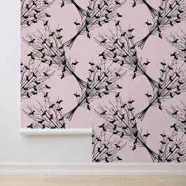 Roze Halloween Gothic Bat Spooky Branches Behang