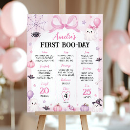 Roze Halloween Griezelen Eén Verjaardag Mijlpaal B Poster
