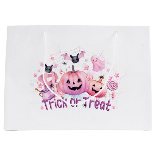 Roze Halloween Groot Cadeauzakje (Voorkant)