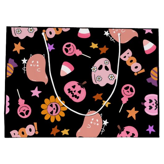 Roze Halloween Groot Cadeauzakje (Achterkant)