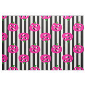 roze halloween hart pompoen gestreept stof (Fat Quarter)