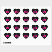 roze halloween hart pompoen jack-o-lantern sticker (Vel)