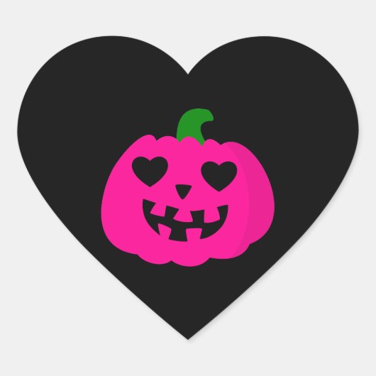 roze halloween hart pompoen jack-o-lantern sticker (Voorkant)