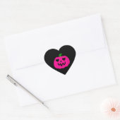 roze halloween hart pompoen jack-o-lantern sticker (Envelop)