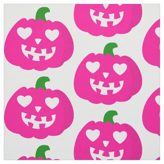 roze halloween hart pompoen jack-o-lantern stof (Swatch)