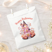 Roze Halloween Haunted Castle Favor Bag Bedankzakje (Geknipt)