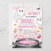 Roze Halloween Het is een Meisje Baby shower Kaart (Voorkant)