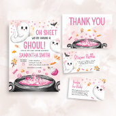 Roze Halloween Het is een Meisje Baby shower Kaart