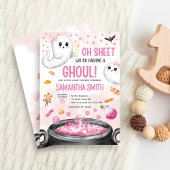 Roze Halloween Het is een Meisje Baby shower Kaart