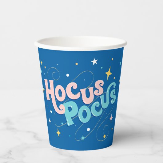 Roze Halloween, Hocus Pocus Papieren beker (Voorkant)