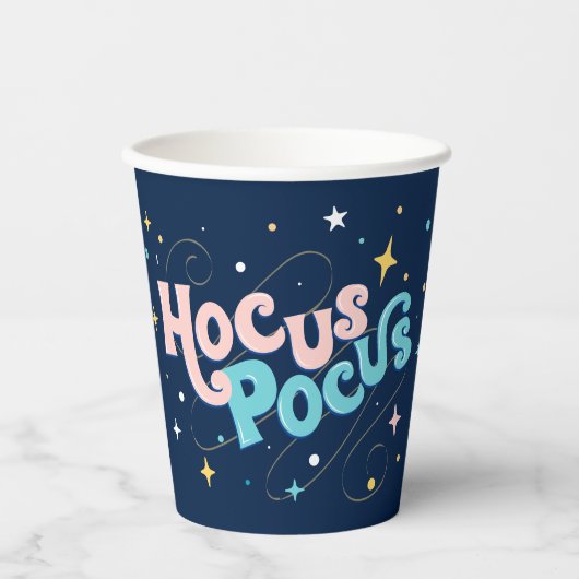 Roze Halloween, Hocus Pocus Papieren beker (Voorkant)