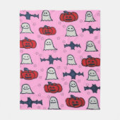 Roze Halloween-hosts, -vleermuizen en -jager op la Fleece Deken (Voorkant)