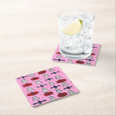 Roze Halloween-hosts, -vleermuizen en -jager op la Kartonnen Onderzetters (Insitu)