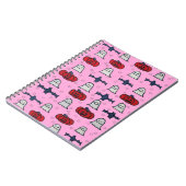 Roze Halloween-hosts, -vleermuizen en -jager op la Notitieboek (Linkerzijde)