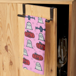 Roze Halloween-hosts, -vleermuizen en -jager op la Theedoek