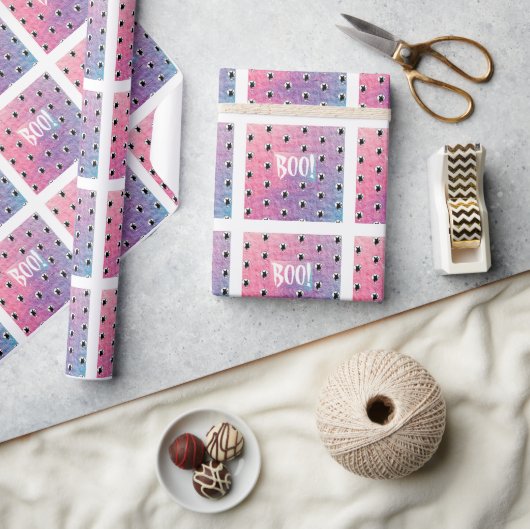 Roze Halloween inpakpapier van de dichter Adiela A (Crafts)