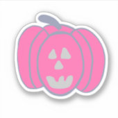 Roze Halloween Jack-o-lantaarn Sticker (Voorkant)