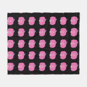 Roze Halloween Jack-o-lantaarns Fleece Deken (Voorkant (Horizontaal))