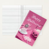 Roze Halloween Jack o'lantern Notitieboek (Binnen)