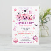 Roze Halloween Kaart (Staand voorkant)