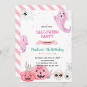 Roze halloween kaart (Voorkant / Achterkant)