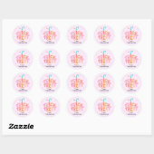 Roze Halloween, klassieke ronde Stickers (Vel)